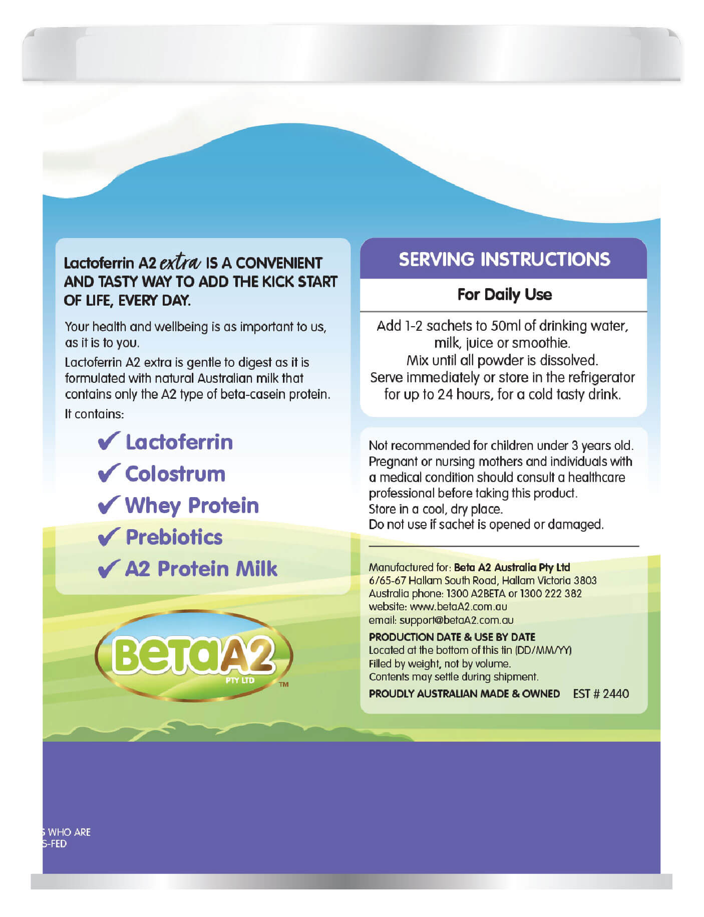 FARMERS BETA A2 LACTOFERRIN A2 Extra