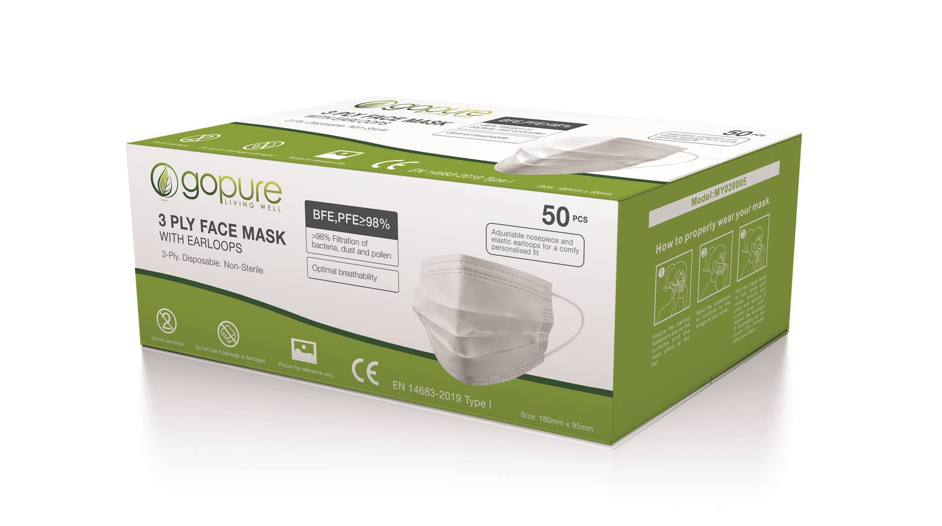 Medical Face Mask 3 Ply TGA Approved (50 pack) - NOW TAKING FORWARD ORDERS